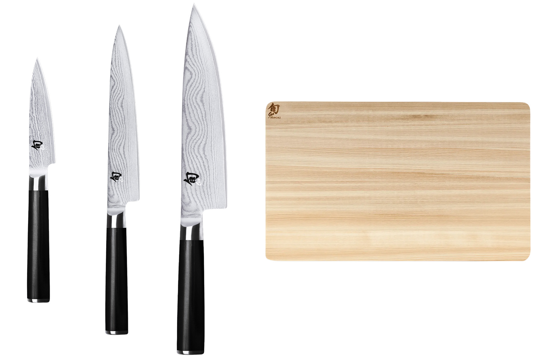 Set de 3 couteaux japonais Kai Shun Classic - type européen + planche à découper Kai