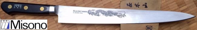 Couteau japonais Misono Swedish  Sujihiki 30 cm acier au carbone suedois