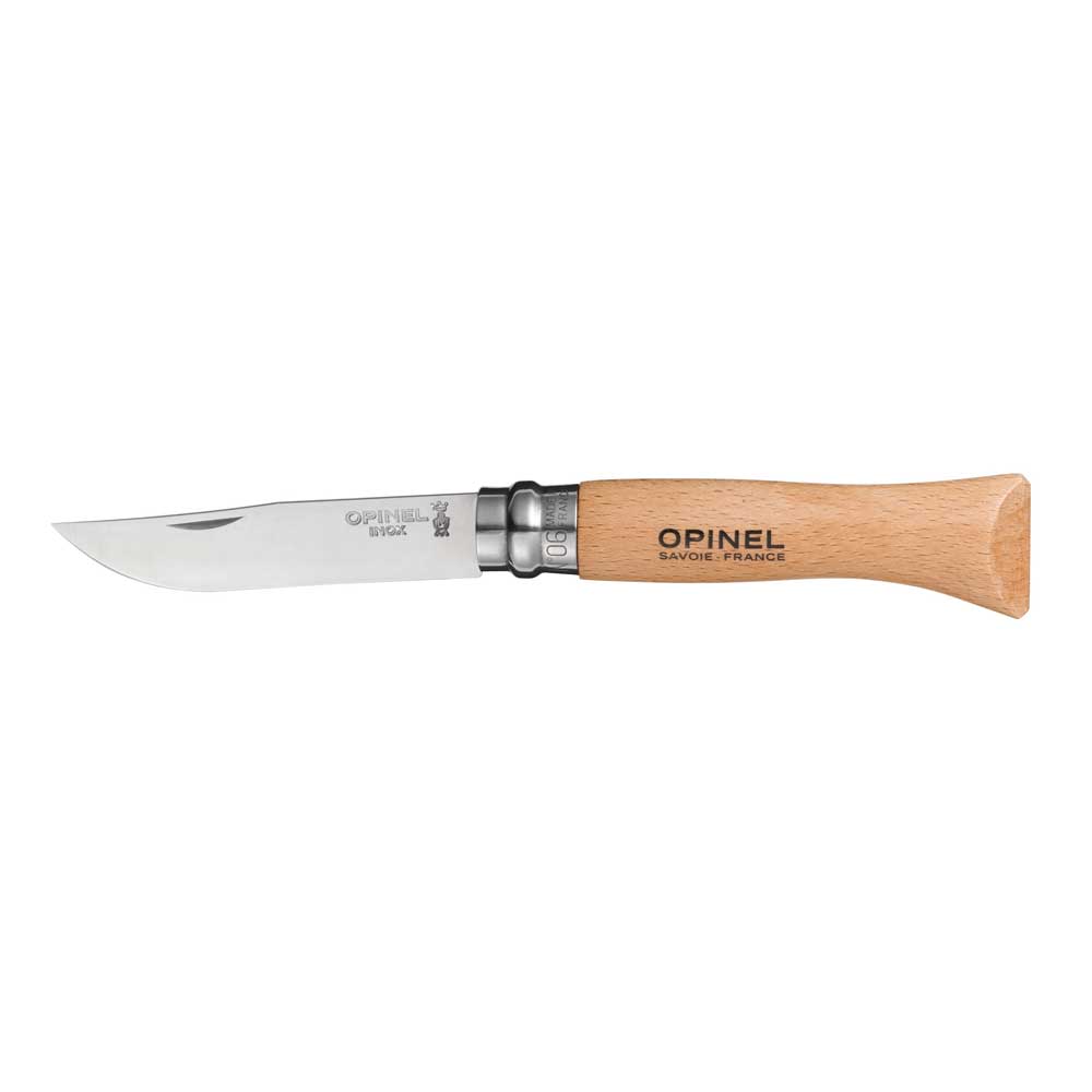 Boite de 12 Couteaux Opinel N°6 lame inox manche en hêtre