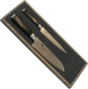 Coffret 2 couteaux Shun Damas (santoku - utilitaire)