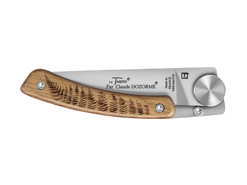 Couteau Le Thiers C. Dozorme Liner Lock Nature - manche 10.5 cm chêne motif fougère