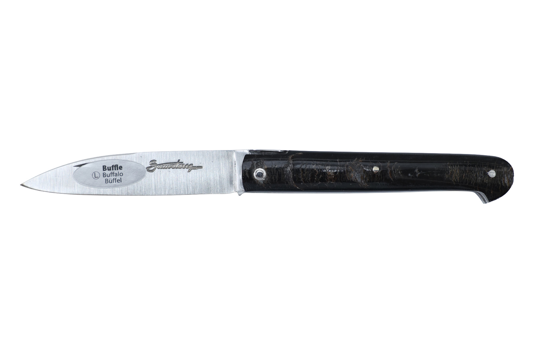 Couteau Sauveterre plein manche 9cm - Croûte de buffle