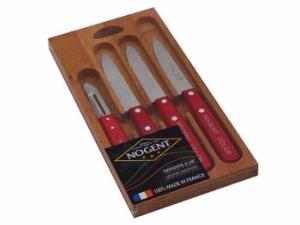 COFFRET DE 4 COUTEAUX DE CUISINE NOGENT "COLOR" 3 ETOILES - ROUGE