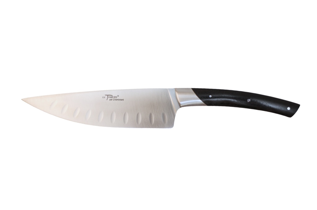 Couteau de cuisine coutellerie Chambriard "Les grands gourmets" - Couteau de chef 16 cm lame alvéolée