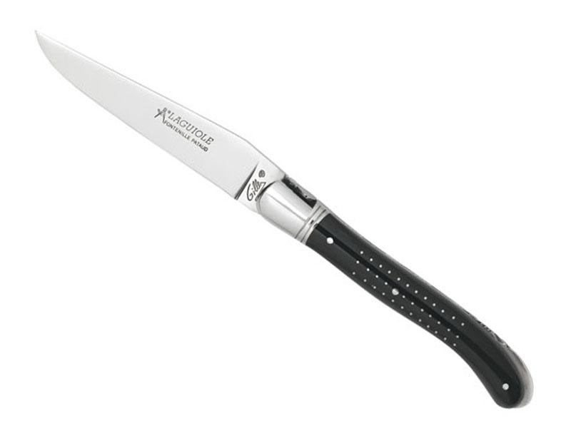 Couteau pliant Laguiole Gilles Fontenille Pataud Nature - manche 12 cm point de corne noire
