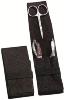 TROUSSE MANUCURE DOVO CUIR MARRON 4 PIECES