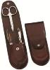 TROUSSE MANUCURE DOVO CUIR MARRON 4 PIECES