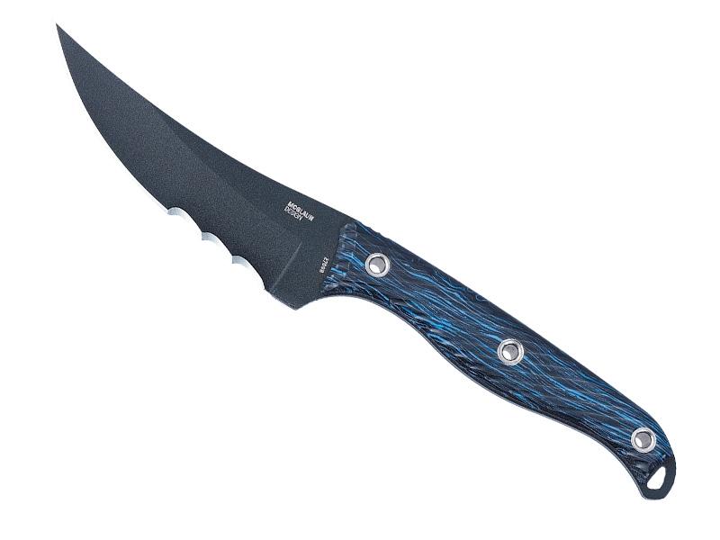 Poignard CRKT Clever Girl - lame 11,5 cm semi-dentée - manche G10 noir/bleu