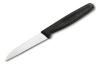 Couteau office, lame crantée 8 cm inox pointe rabattue - manche noir