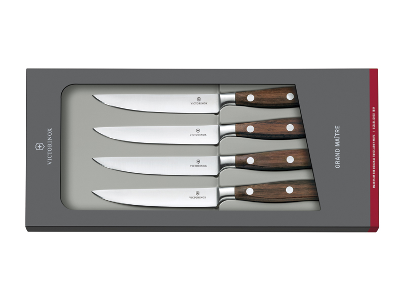 Coffret de 4 couteaux steak Victorinox forgés Grand Maître RoseWood