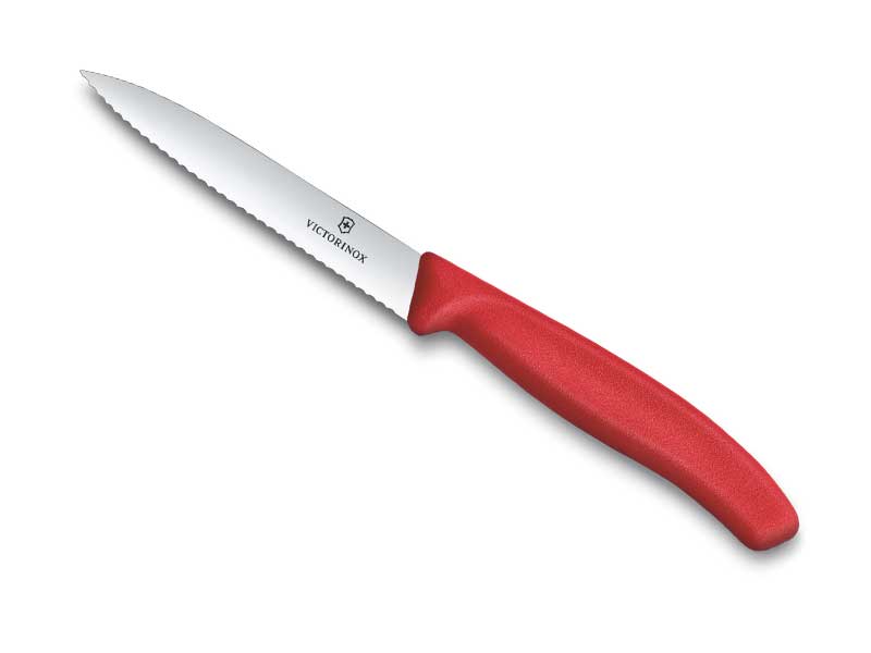 Couteau office Victorinox Swiss Classic 10 cm rouge a dents