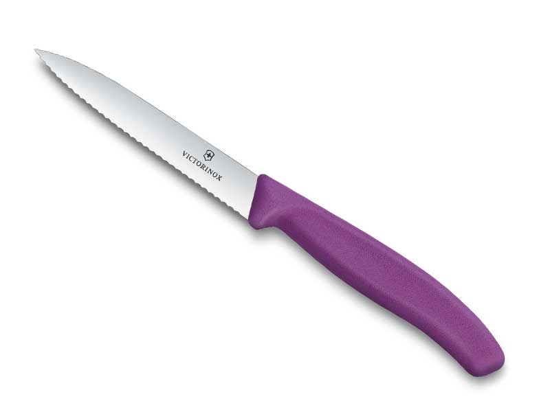 Couteau office Victorinox Swiss Classic lame à dents 10 cm - manche violet