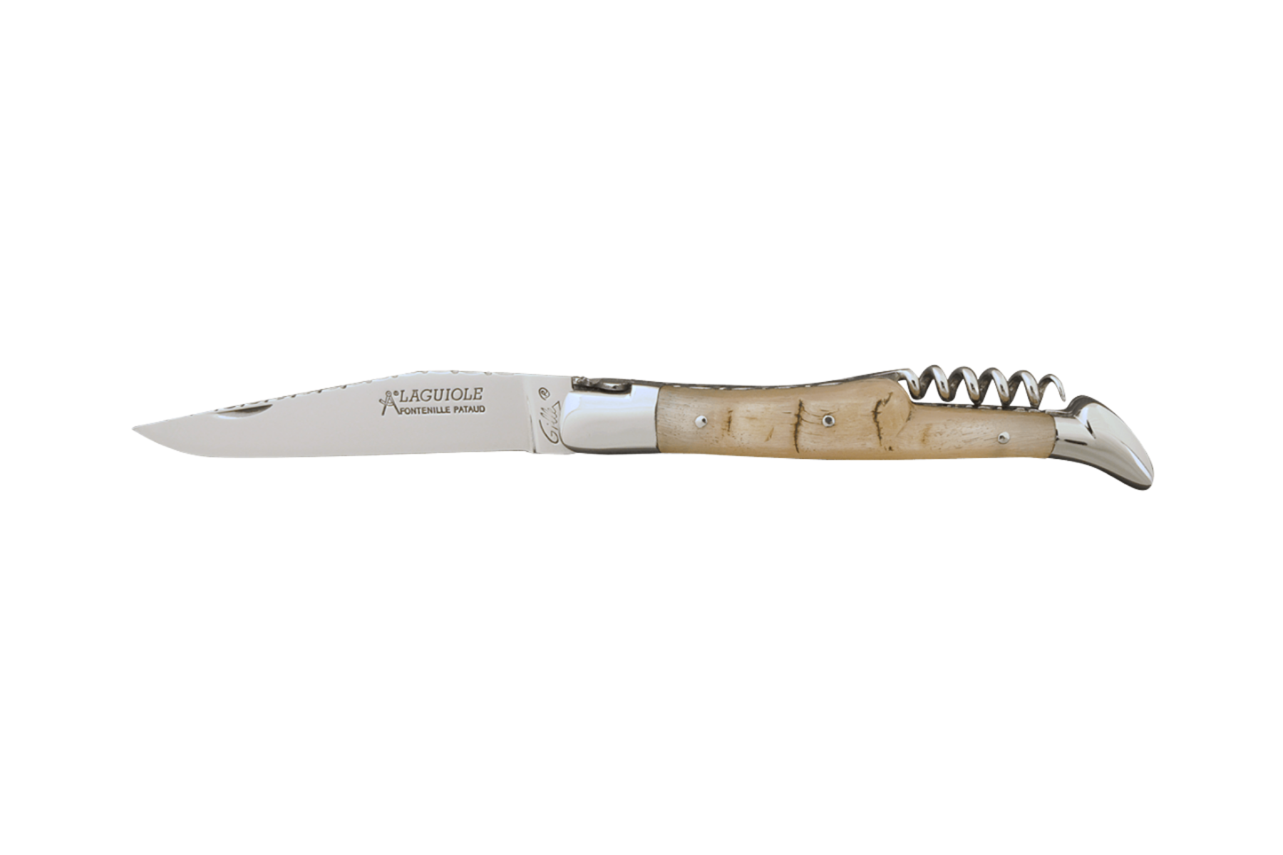 Couteau Laguiole Gilles Fontenille Pataud Tradition 2 pièces - manche 12 cm corne de bélier