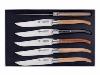 ARBALETE G. DAVID - COFFRET 6 LAGUIOLE TABLE BOIS ASSORTIS 21CM