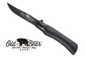 Couteau pliant Old Bear Total Black taille L - manche 12 cm bois d'ayous stratifié noir