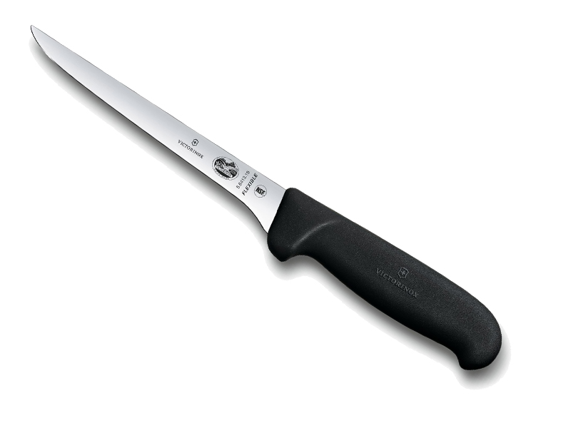 Couteau à désosser Victorinox lame flexible usée 15 cm - Manche  noir Fibrox