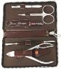 TROUSSE MANUCURE DOVO CUIR MARRON 5 PIECES