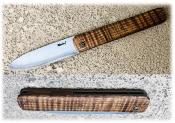 Couteau pliant artisanal de Frdric Maschio Le Parisii en chne ond de Tasmanie