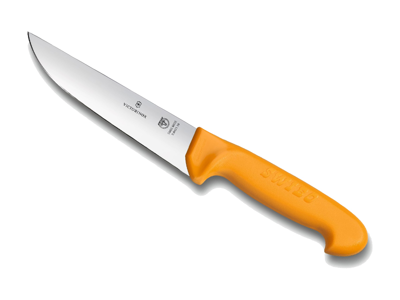 Couteau de boucher Swibo lame 18 cm - Manche grillon jaune