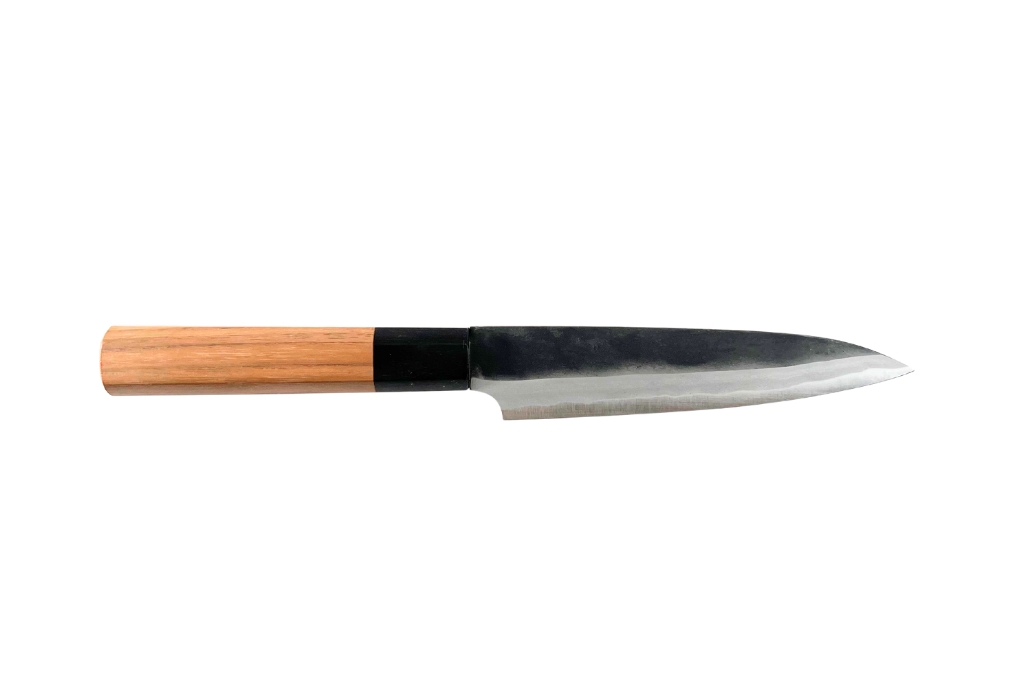 Couteau japonais artisanal Shiro Kamo brut de forge - Couteau petty 13,5 cm