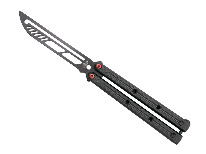 Couteau papillon d'entrainement Third - manche 12,5 cm aluminium noir