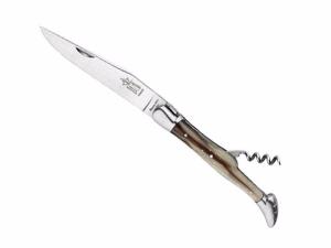 Couteau pliant Laguiole G. David Arbalète mitres inox mat - corne blonde 12 cm 2 pièces