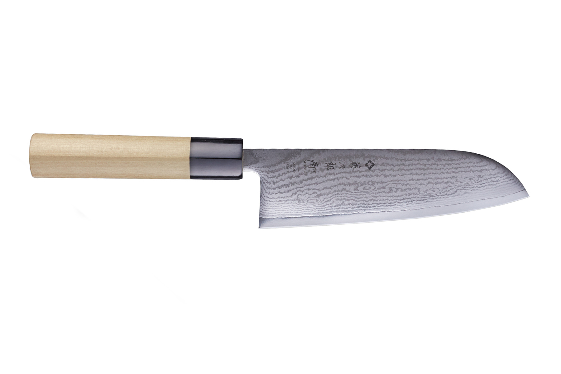 Couteau japonais Tojiro Shippu damas - Couteau santoku 16,5 cm