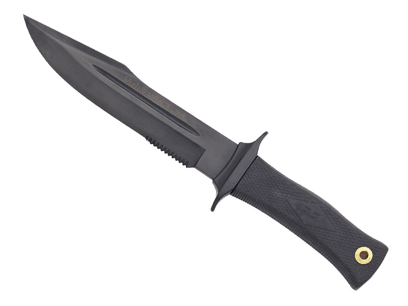 Poignard de chasse Muela Mirage lame 18 cm noire - manche gomme noire