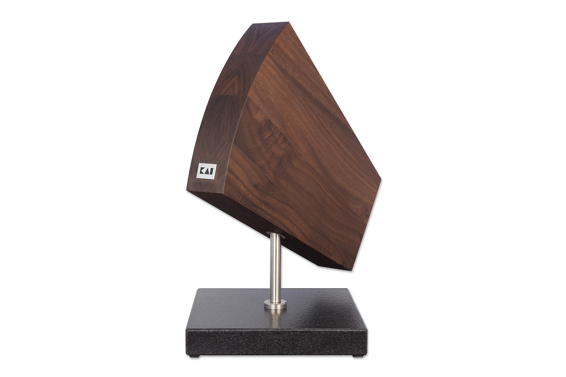 Porte-couteaux aimanté rotatif Kai pour 6 à 8 couteaux - Noyer et granite