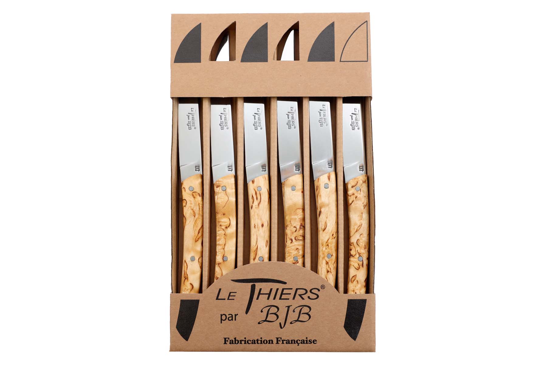 Coffret de 6 couteaux Le Thiers par BJB  - modèle Le thiers en bouleau