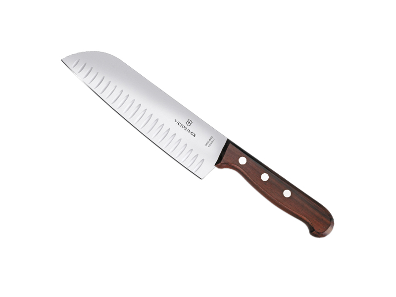 Couteau santoku Victorinox Wood lame alvéolée 17 cm - manche érable modifié