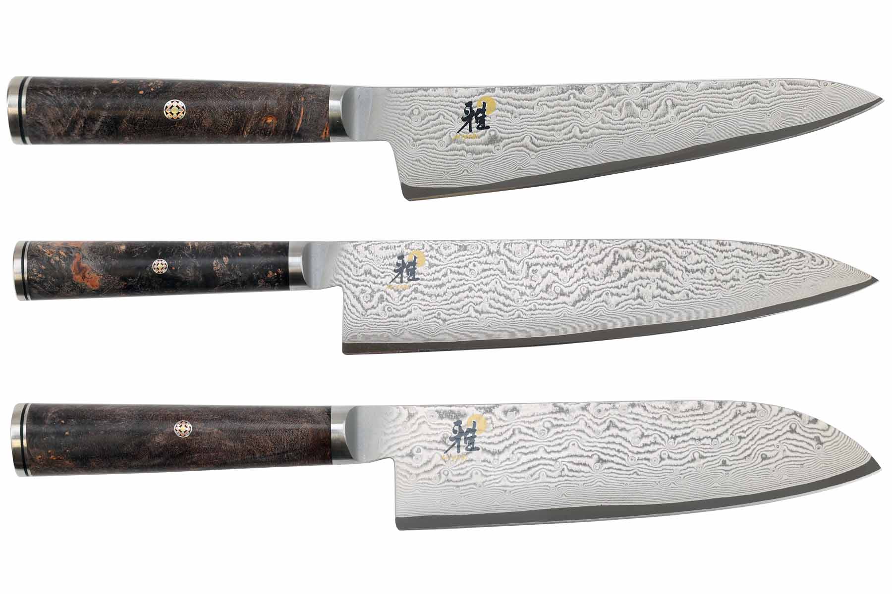 Set de 3 couteaux japonais Miyabi 5000MCD67 - shotoh + chef + santoku