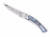CLAUDE DOZORME - COUTEAU LE THIERS "LINER LOCK" - 10.5 CM JEAN DENIM