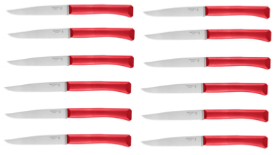 COFFRET DE 12 COUTEAUX DE TABLE OPINEL "BON APPÉTIT" ROUGE