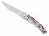 COUTEAU LE THIERS "LINER LOCK" PAR CLAUDE DOZORME - 10.5 CM ROSE