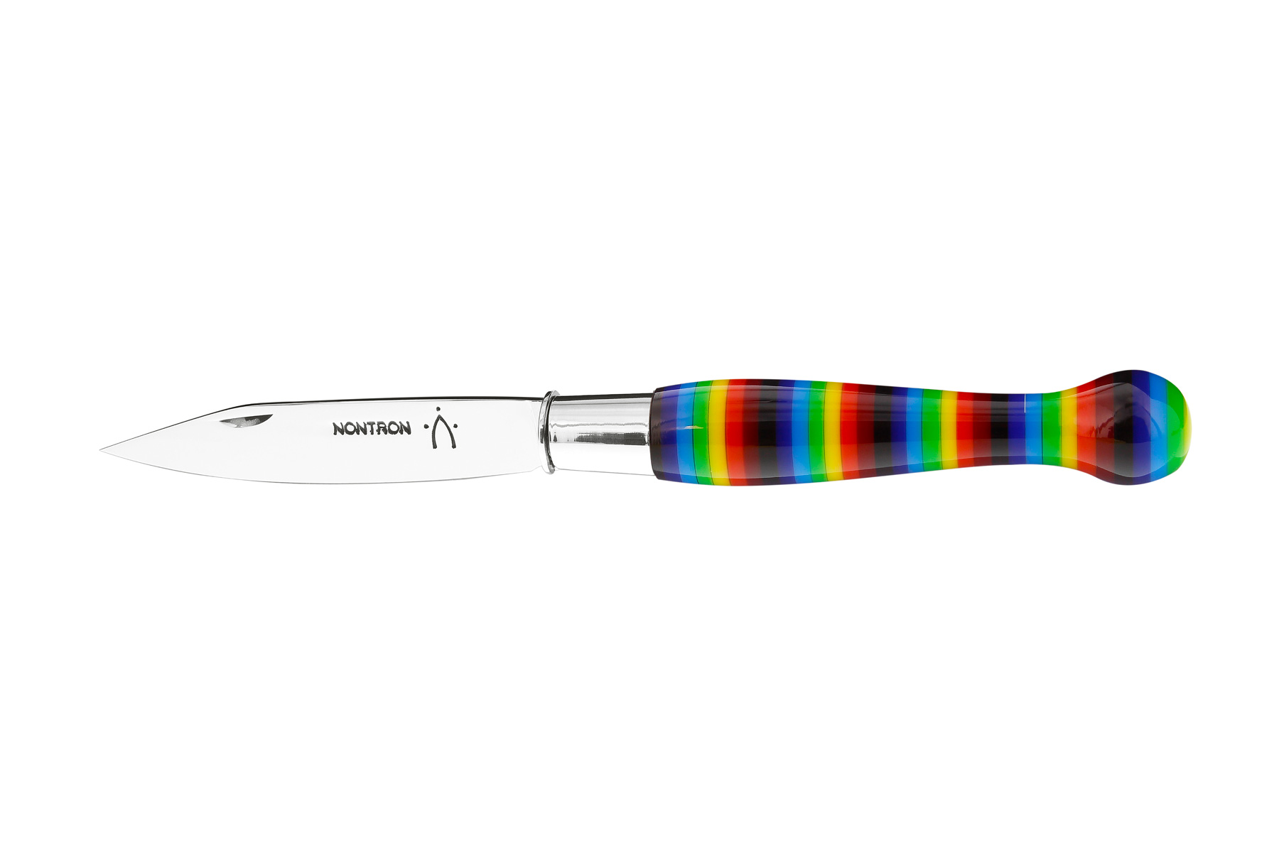 Couteau Nontron n°25 - manche boule 12 cm acrylique multicolore