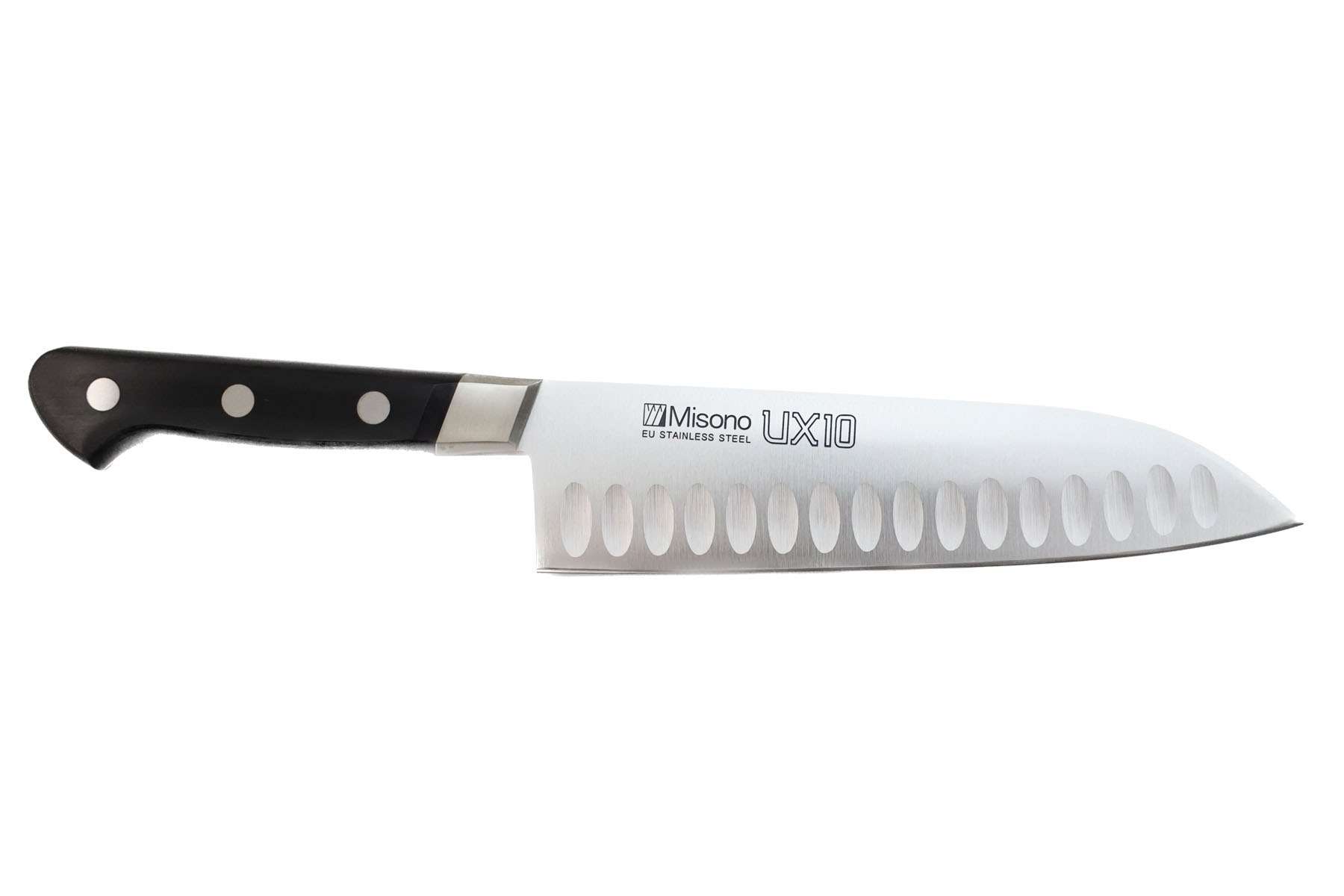 Couteau japonais Misono Santoku alvéolé 18 cm gamme UX10