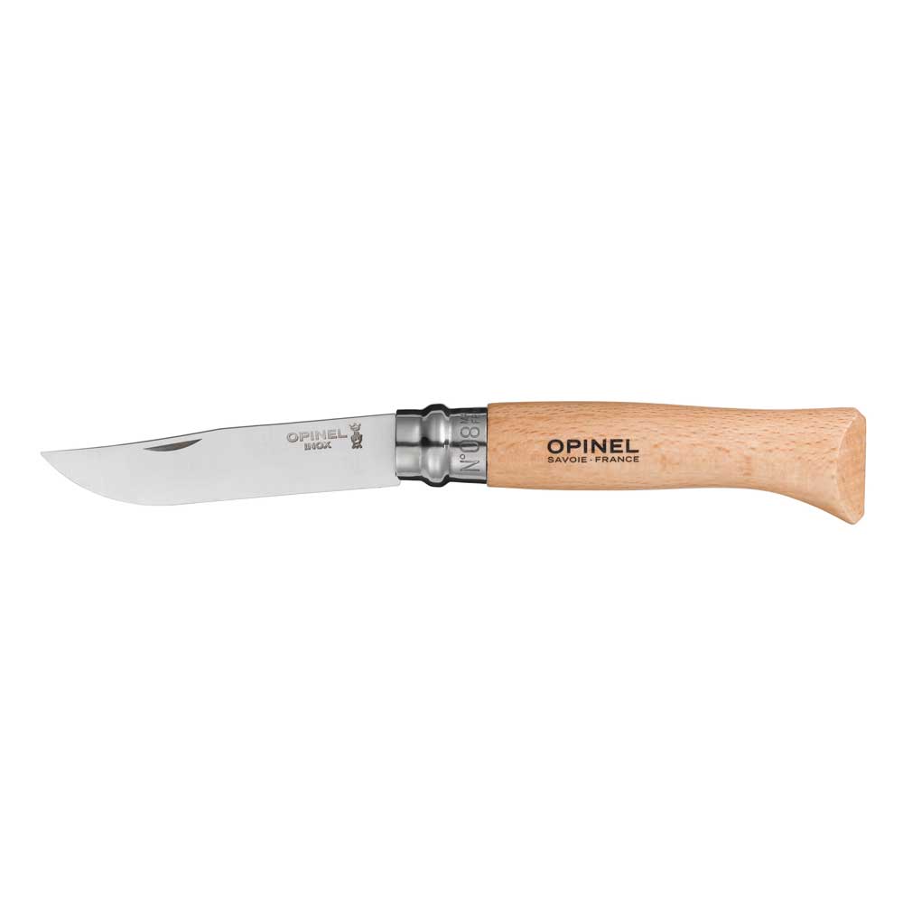 Boite de 12 Couteaux Opinel N°8 lame inox manche en hêtre