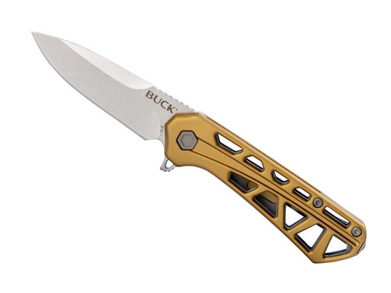 Couteau pliant Buck Mini Trace - manche 9 cm aluminium bronze