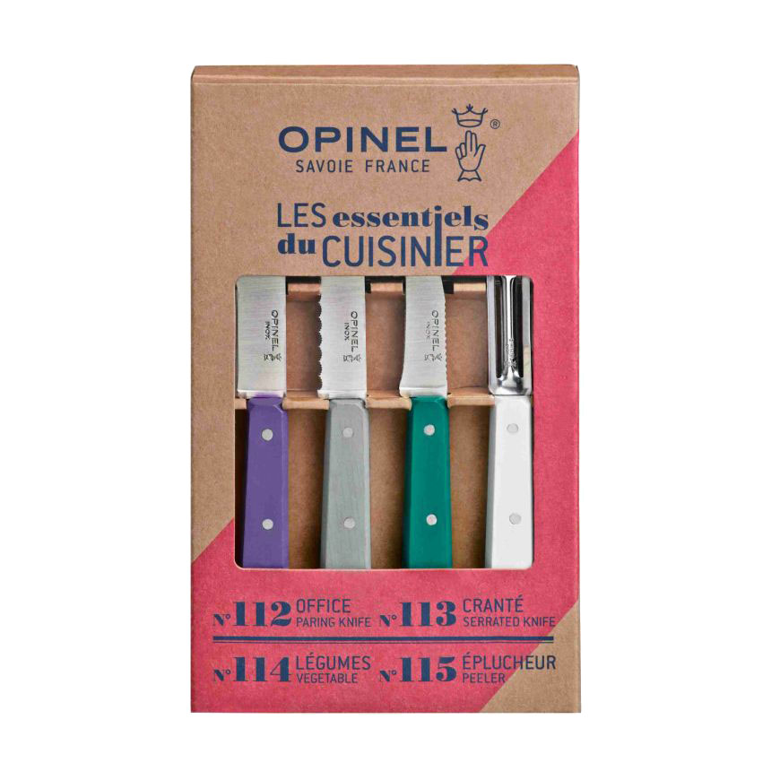 Coffret Opinel Les essentiels du cuisinier Art Déco - 4 couteaux