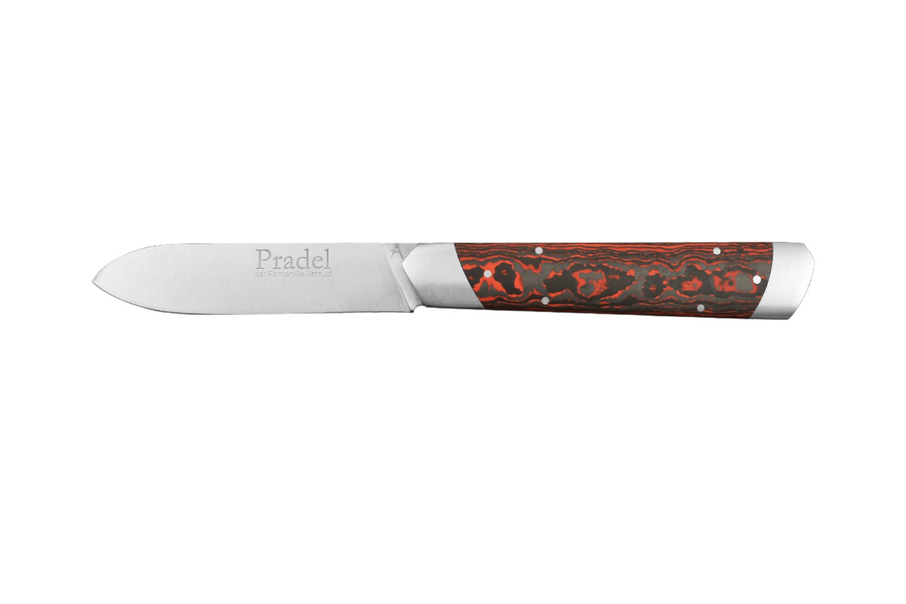 Couteau Fontenille Pataud Le Pradel - manche 11,5 cm fibre de carbone marbrée rouge