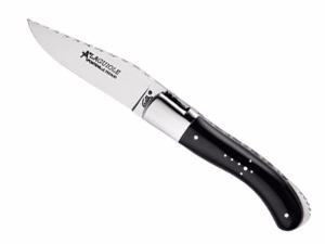 COUTEAU LAGUIOLE GILLES FONTENILLE-PATAUD - SPORT POINTE DE CORNE NOIRE 13CM INOX