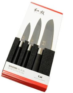 Coffret de 3 couteaux japonais Kai Wasabi Black - 67S-310
