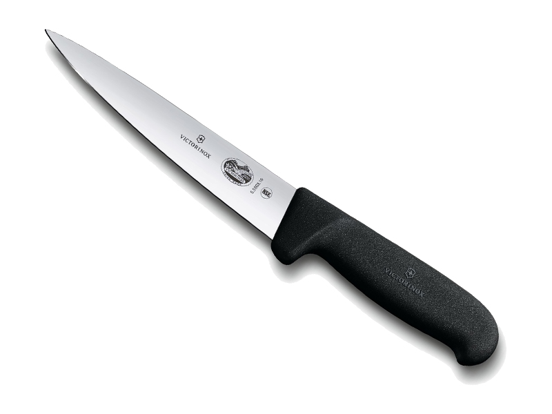 Couteau désosser/saigner Victorinox lame 18 cm - Manche noir Fibrox