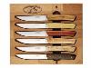 COFFRET DE 6 COUTEAUX DE TABLE GILLES FONTENILLE-PATAUD - "LE THIERS" BOIS ASSORTIS 23CM