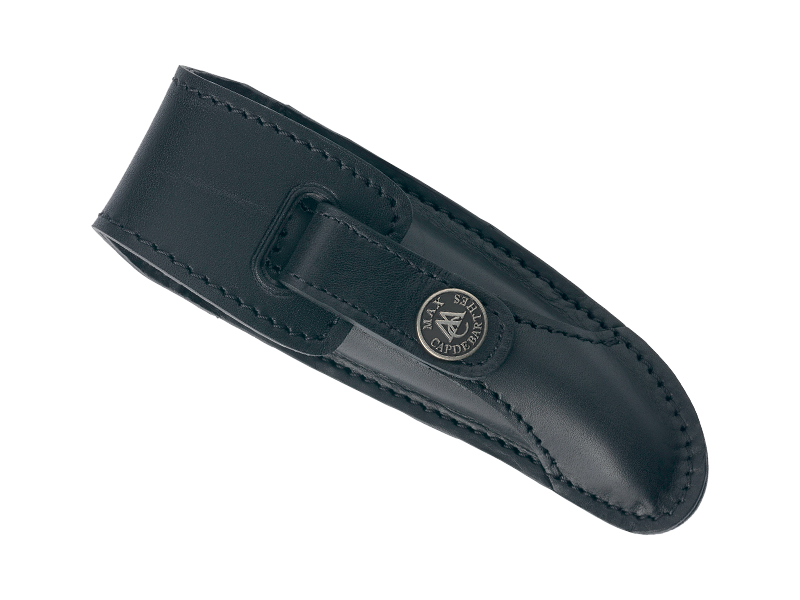 Étui cuir noir Max Capdebarthes "Prestige" pour Laguiole 12 cm