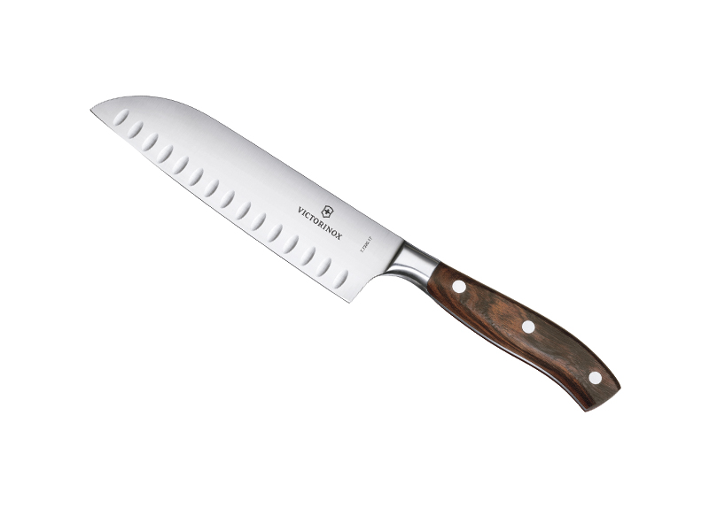 Santoku Victorinox Grand Maître lame alvéolée 17 cm - manche palissandre