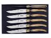 COFFRET 6 LAGUIOLE DE TABLE CORNE BLONDE 21CM ARBALETE G. DAVID