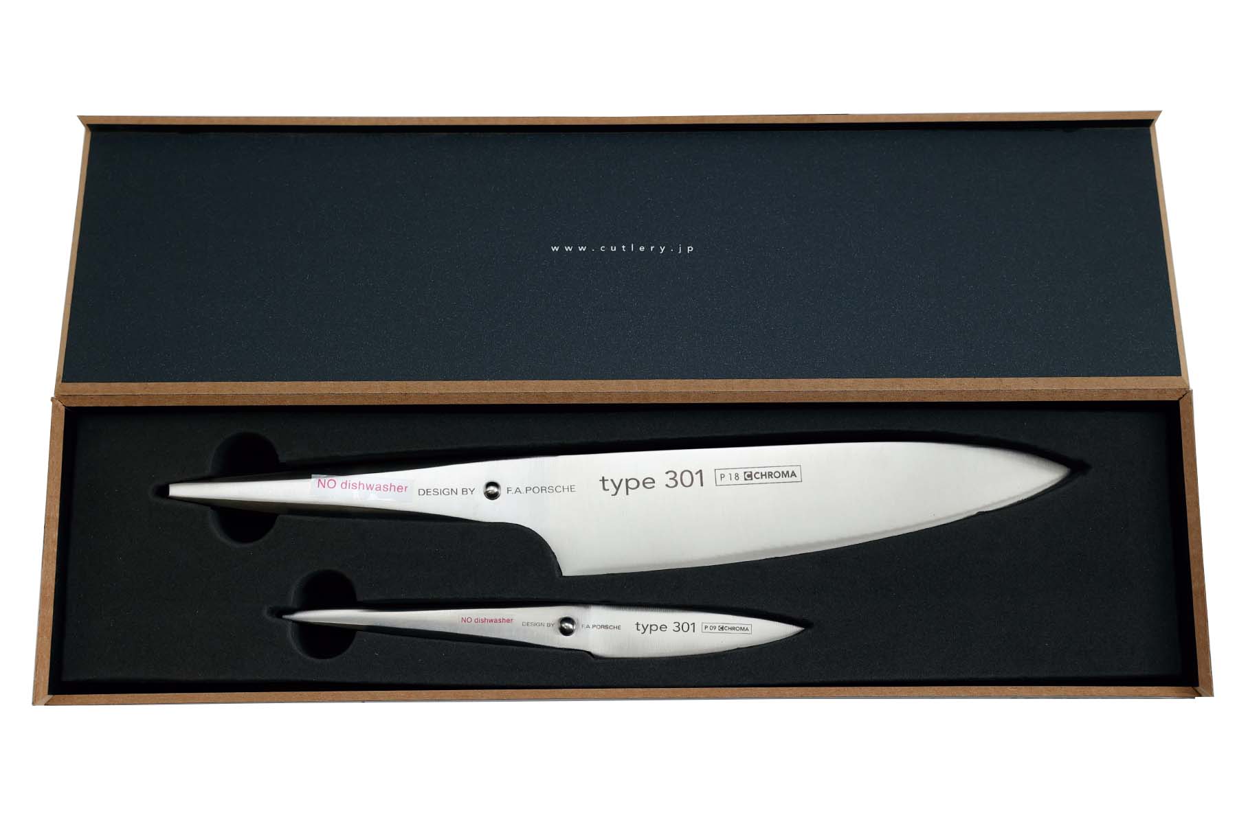 Coffret de 2 couteaux japonais Type 301 design by F.A. Porsche