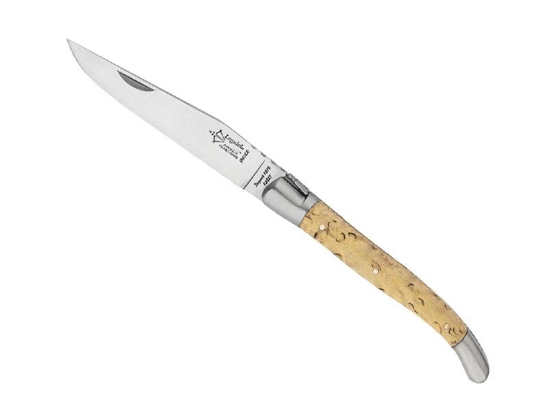 Couteau pliant Laguiole G. David Arbalète mitres inox mat - Manche bouleau 12 cm